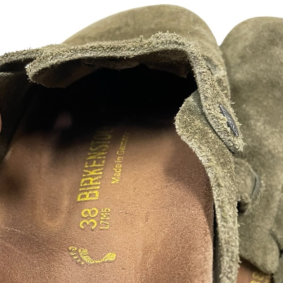 Birkenstock Boston MIxed Leather Clog Thyme Green Size 38 - Size 7-7.5 Womens - Picture 6 of 7